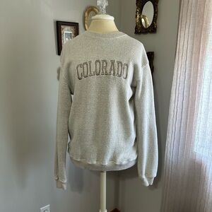 Colorado Knit Crewneck in Beige/Gray
